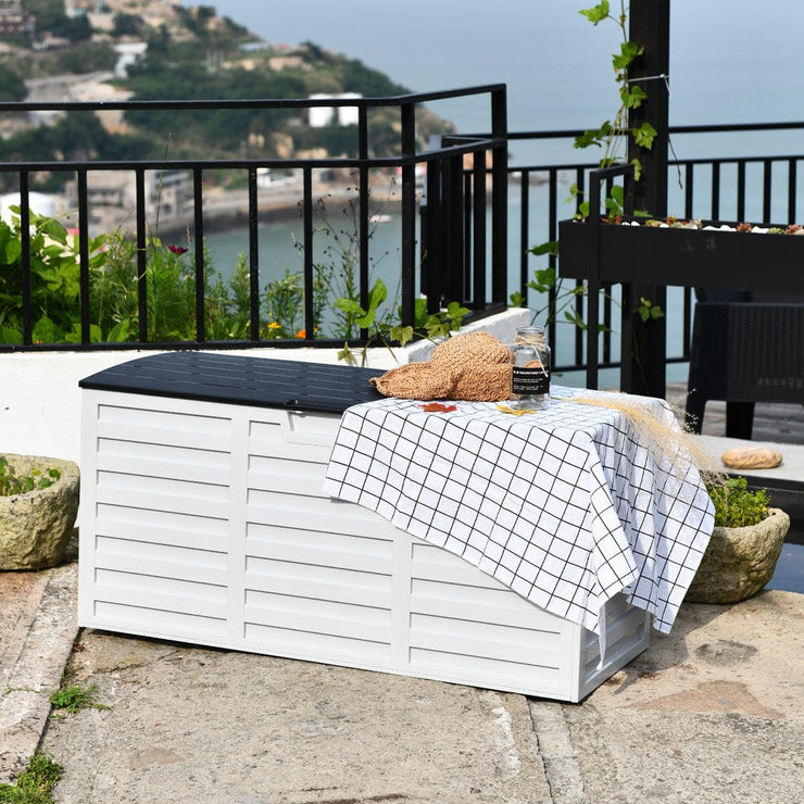 White outdoor best sale storage bench