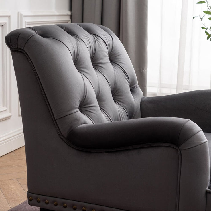 Darwin Dark Grey Velvet Accent Chair