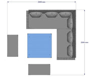 Rosen 9 Seater Rattan Dining Corner Sofa Set with Rising Table In Grey with free rain cover