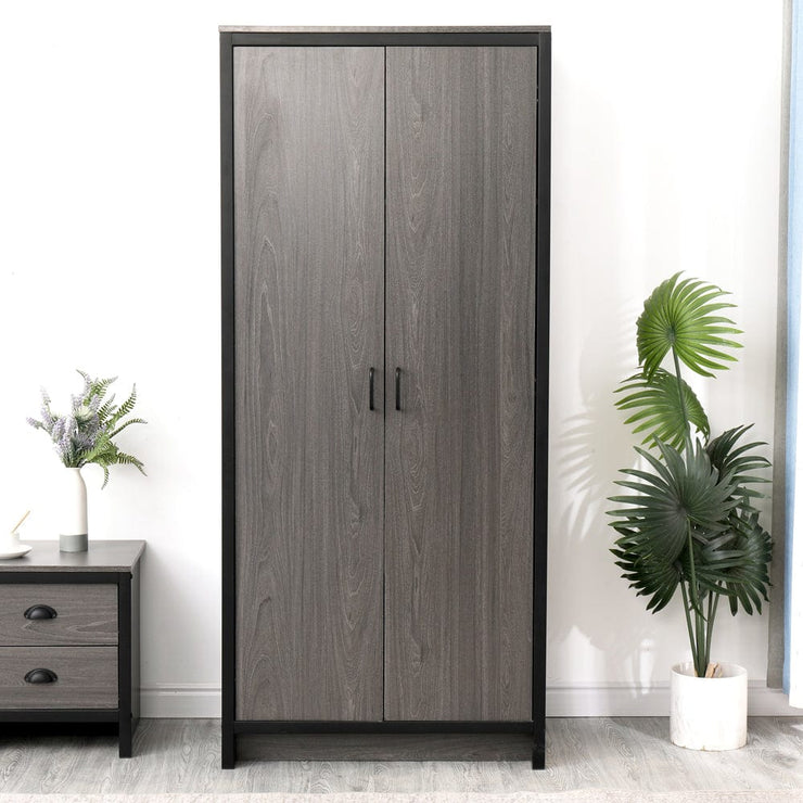 Ely Black Iron Frame 2 Door Wardrobe