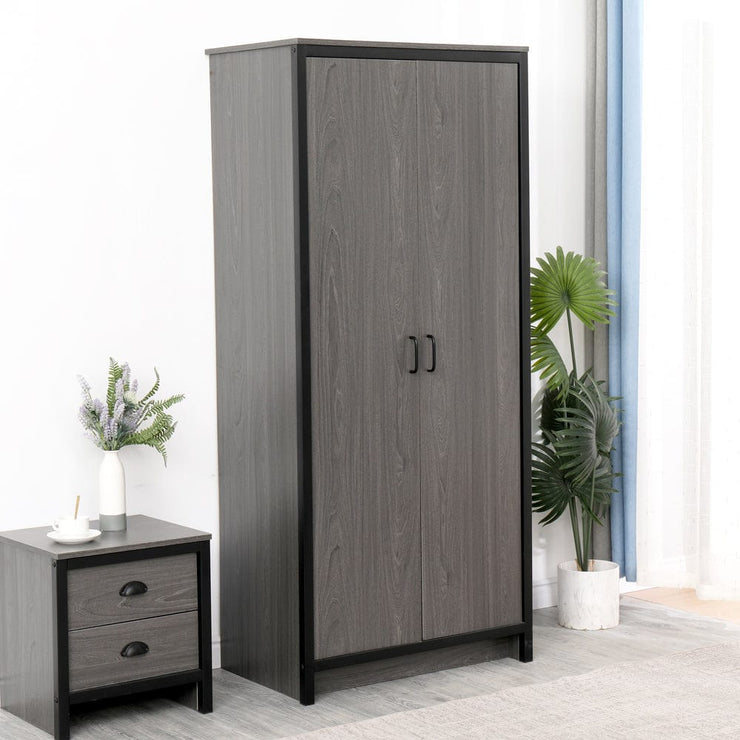 Ely Black Iron Frame 2 Door Wardrobe