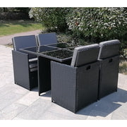 Eton Rattan Garden 8 Seater Cube Set In Black