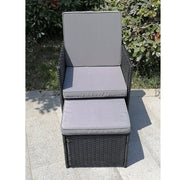 Eton Rattan Garden 8 Seater Cube Set In Black