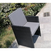 Eton Rattan Garden 8 Seater Cube Set In Black