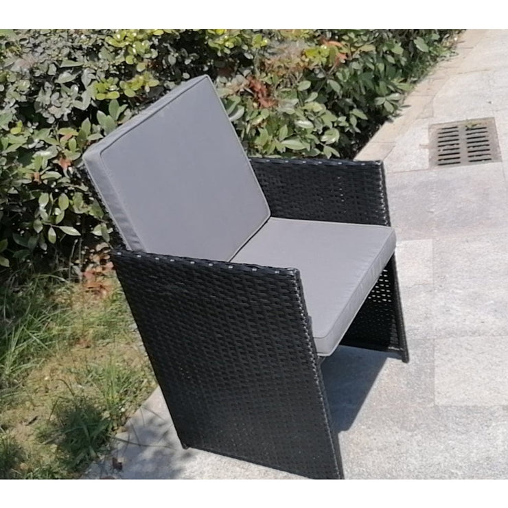 Eton Rattan Garden 8 Seater Cube Set In Black