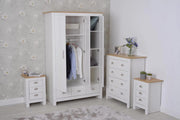 4 Piece White and Oak Bedroom Heritage Set, Bedroom Furniture, Furniture Maxi, Furniture Maxi