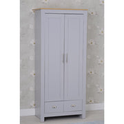 Heritage 2 Door 2 Drawer Wardrobe in Grey and Oak