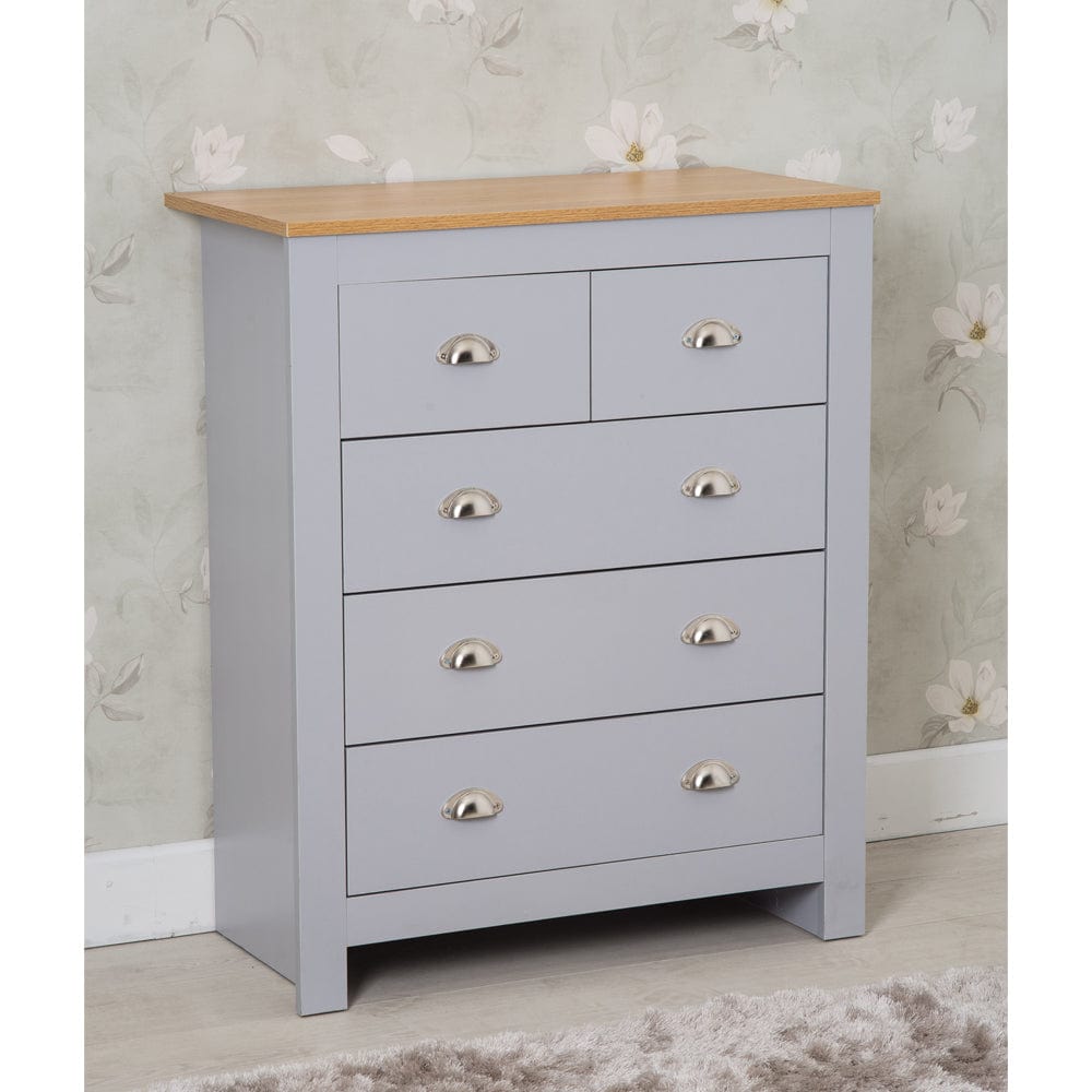 Heritage 6 Drawer Chest In Grey - Furniture Maxi