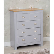 Heritage 6 Drawer Chest In Grey - Furniture Maxi