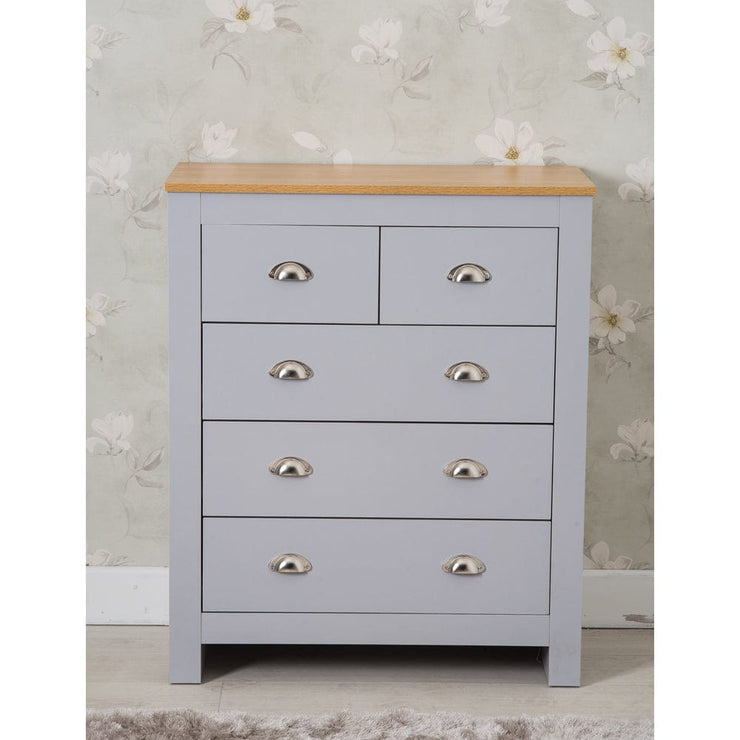 Heritage 6 Drawer Chest In Grey - Furniture Maxi