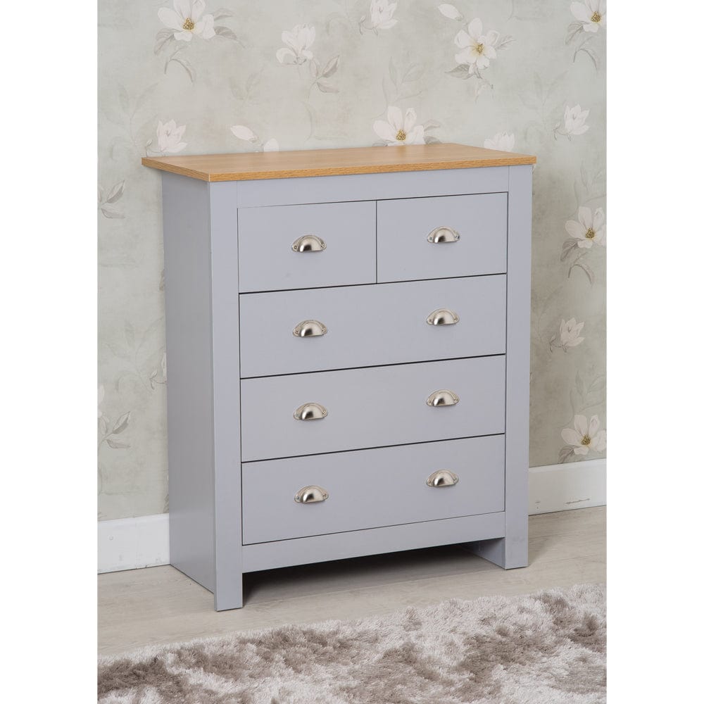 Heritage Grey Four Piece Bedroom Set Chests and Bedsides - Furniture Maxi