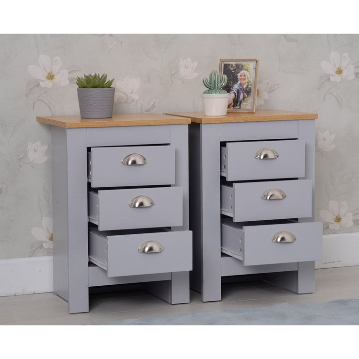 Heritage Grey Four Piece Bedroom Set Chests and Bedsides - Furniture Maxi