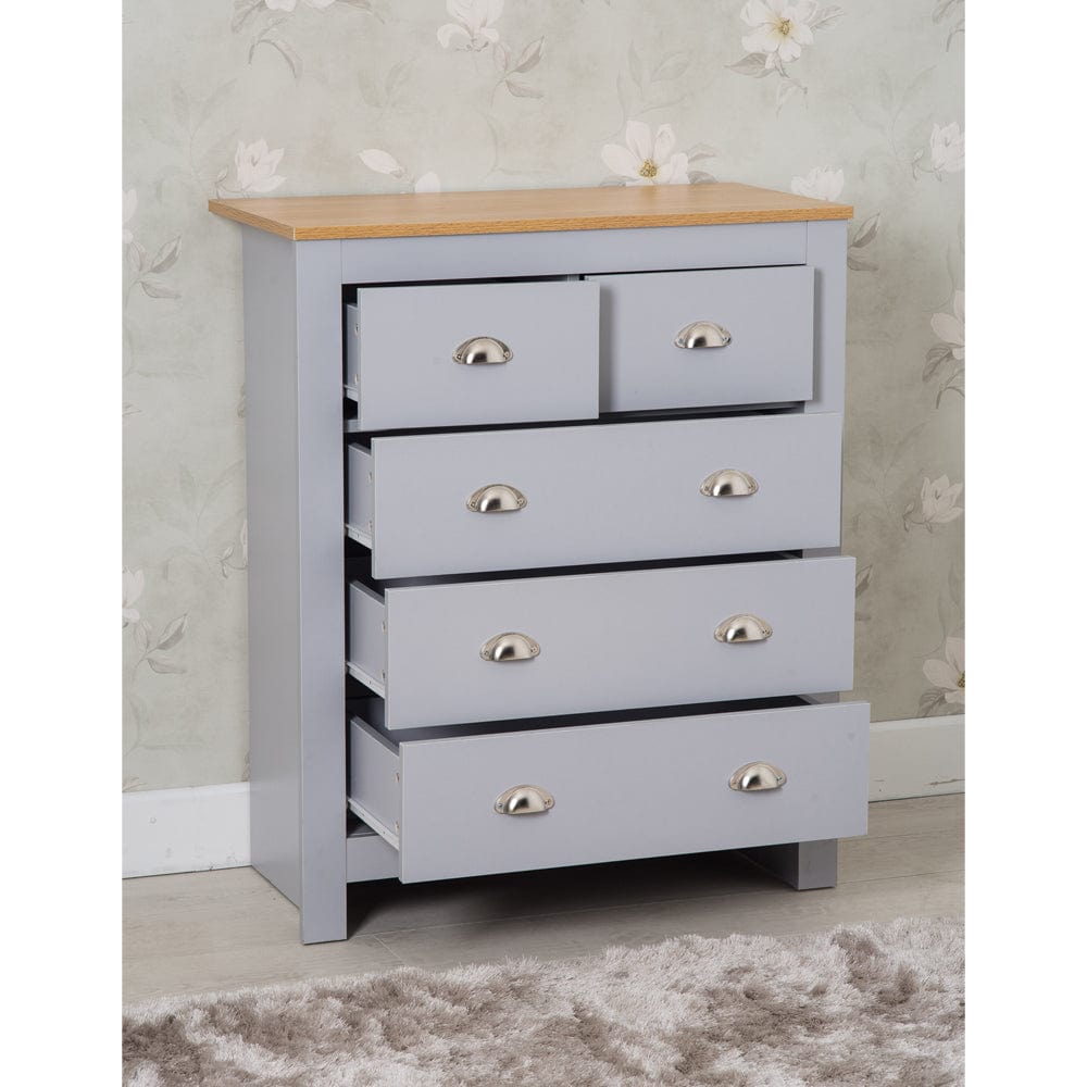 Heritage Grey Four Piece Bedroom Set Chests and Bedsides - Furniture Maxi