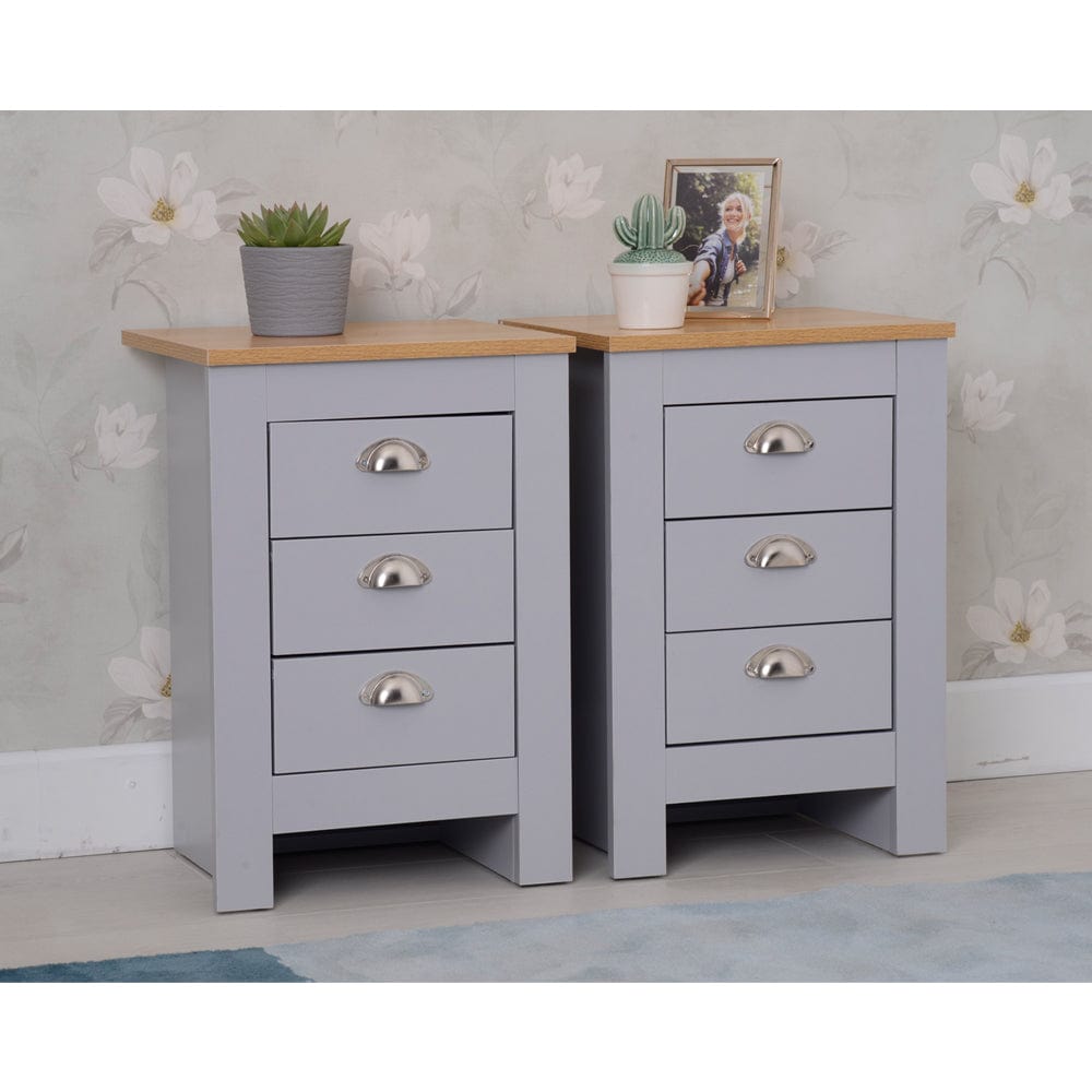 Heritage Grey Four Piece Bedroom Set Chests and Bedsides - Furniture Maxi