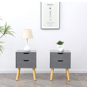 Set Of 2 Miska Two Drawer Bedside Tables In Grey