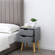 Set Of 2 Miska Two Drawer Bedside Tables In Grey