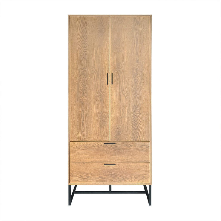Belluno Industrial Style 2 Door 2 Drawer Wardrobe
