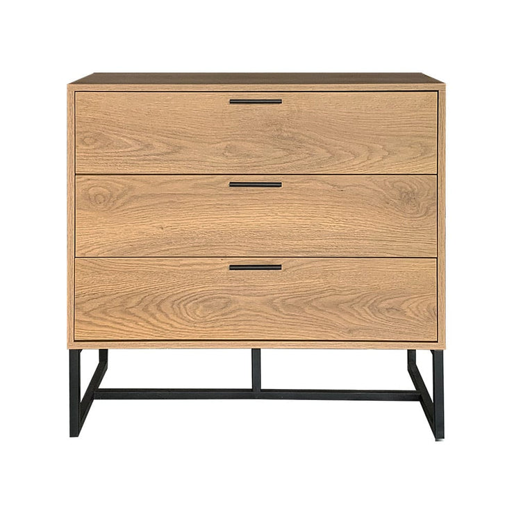 Belluno Industrial Style 3 Drawer Chest Of Drawers Cabinet