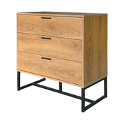 Belluno Industrial Style 3 Drawer Chest Of Drawers Cabinet