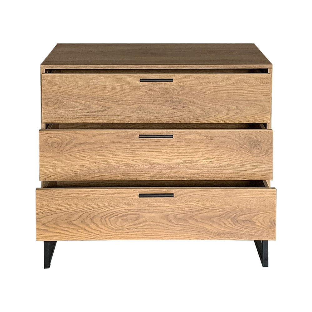 Belluno Industrial Style 3 Drawer Chest Of Drawers Cabinet