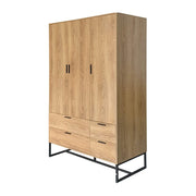 Belluno Industrial Style 3 Door 4 Drawer Wardrobe