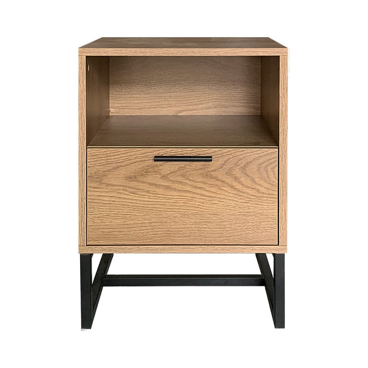 Belluno Industrial Style 1 Drawer Bedside Table