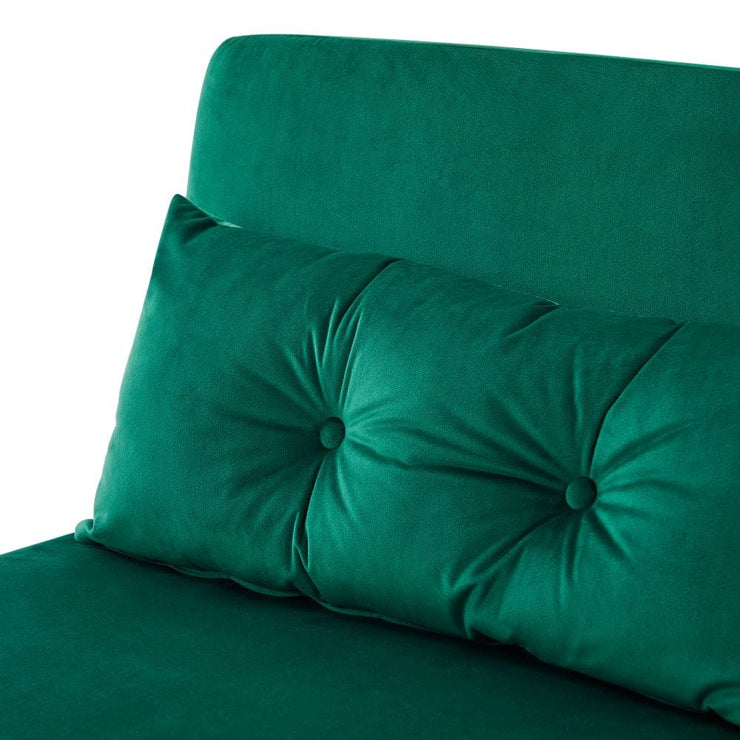 Jola Velvet Foldable Sofa Bed with Pillow 1 Seater