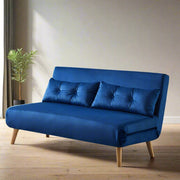 Jola Large Velvet Foldable 2 Seater Sofa Bed with Pillows