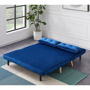 Jola Large Velvet Foldable 2 Seater Sofa Bed with Pillows