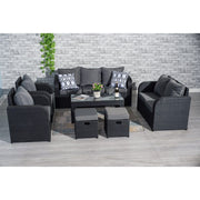 Lotus 9 Seater Rattan Garden Furniture Cube Set In Black, Garden Furniture, Furniture Maxi, Furniture Maxi