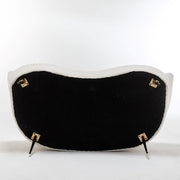 Mollis Plush Boucle Shell 3 Seater Sofa In Beige