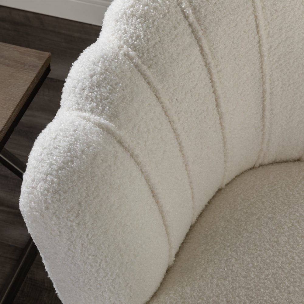 White fluffy sofa deals