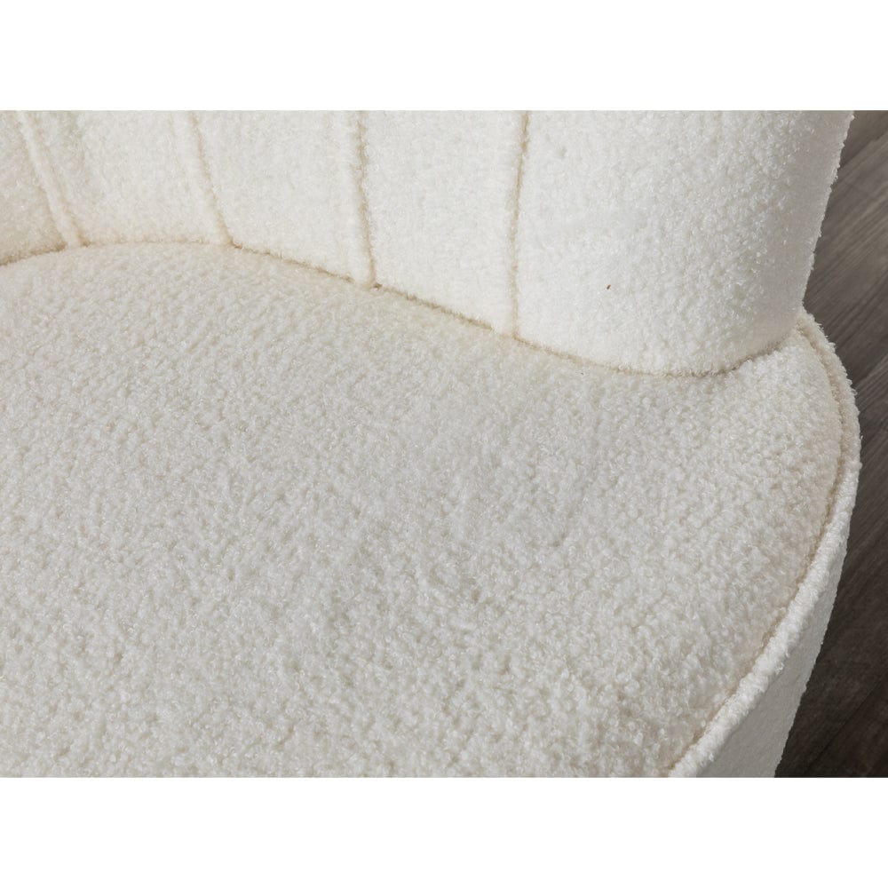 Mollis Plush Boucle Shell Chair In Beige
