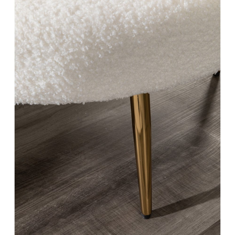 Mollis Plush Boucle Shell Chair In Beige