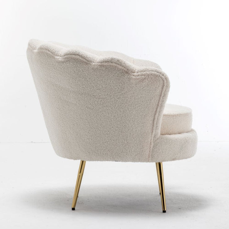 Mollis Plush Boucle Shell Chair In Beige