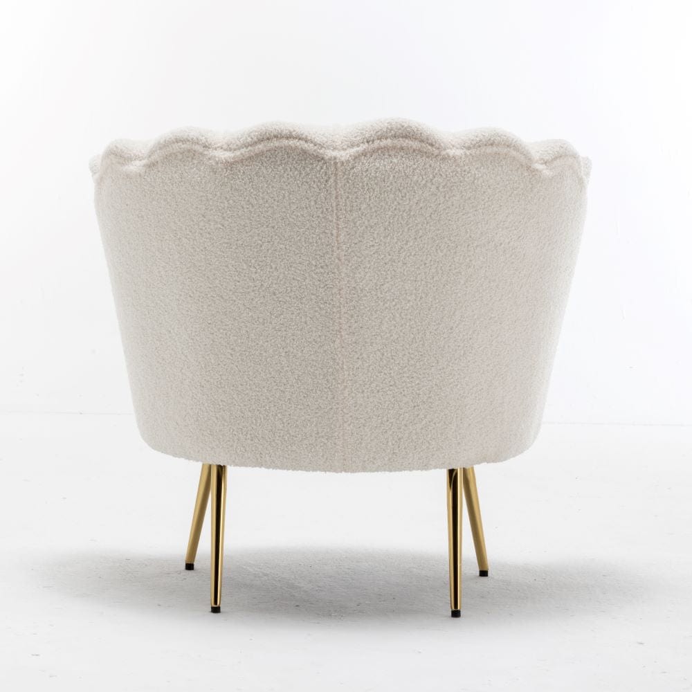 Mollis Plush Boucle Shell Chair In Beige