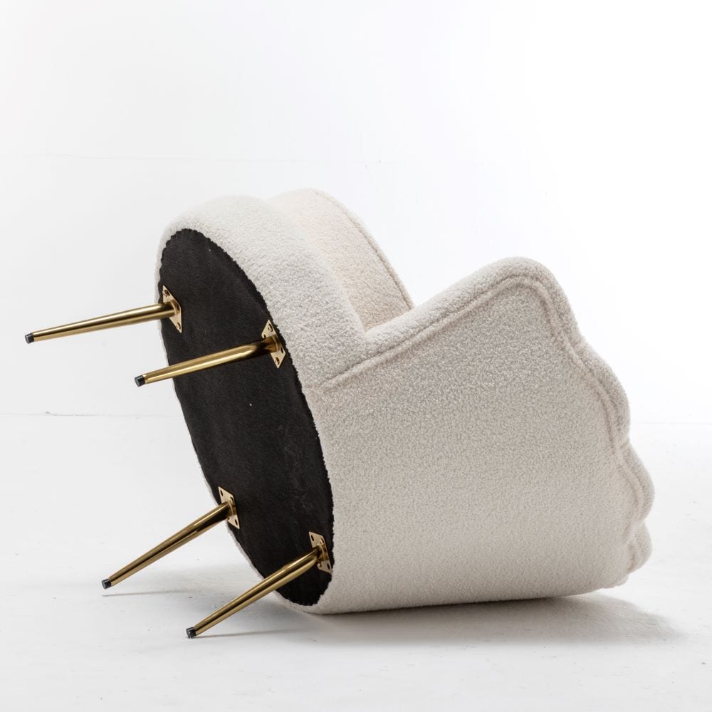 Mollis Plush Boucle Shell Chair In Beige