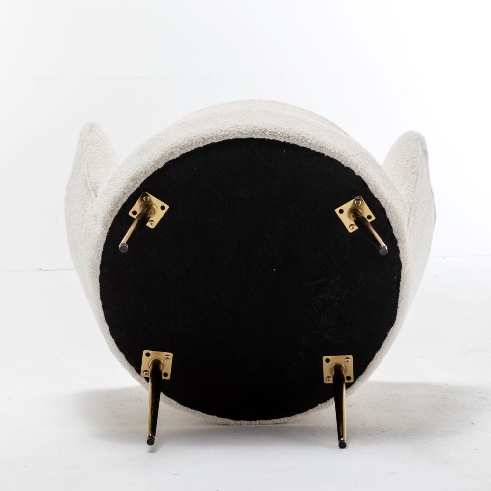 Mollis Plush Boucle Shell Chair In Beige