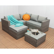 Monacó Buicéad Oighear 6 Suíochán RatánComment Cúinne Sofa Set