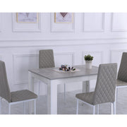 Orsa Rectangle Concrete Effect Dining Table Set with 4 Chairs