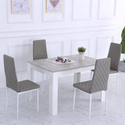 Orsa Rectangle Concrete Effect Dining Table Set with 4 Chairs