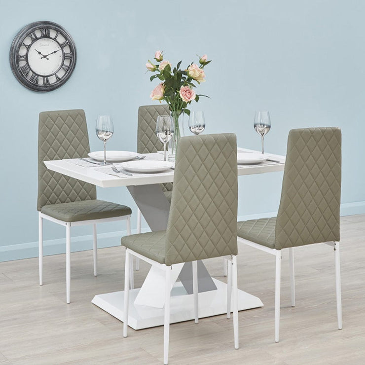 Orsa High Gloss Dining Table Set with 4 Chairs