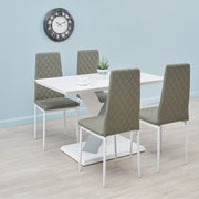 Orsa High Gloss Dining Table Set with 4 Chairs