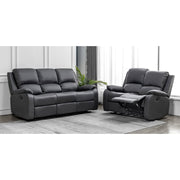 Palermo 3+2 Grey Leather Electric Or Manual Recliner Sofa Set