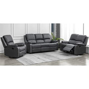 Palermo 3+2+1 Grey Leather Electric Or Manual Recliner Sofa Set