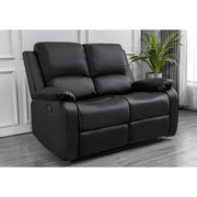 Palermo Black Leather 2 Seater Electric Or Manual Recliner Sofa