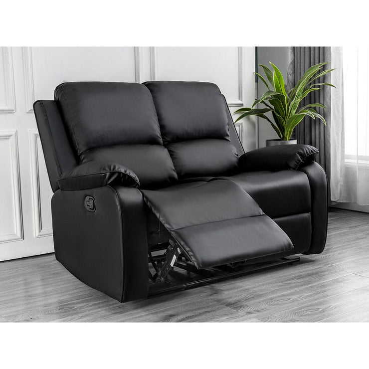 Palermo Black Leather 2 Seater Electric Or Manual Recliner Sofa