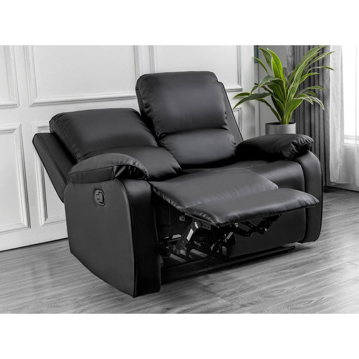 Palermo Black Leather 2 Seater Electric Or Manual Recliner Sofa