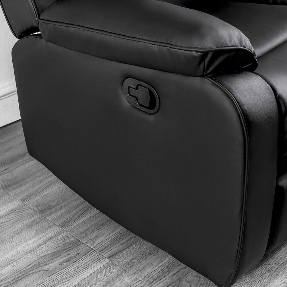Palermo Black Leather 2 Seater Electric Or Manual Recliner Sofa