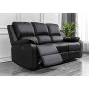 Palermo 3+2+1 Black Leather Electric Or Manual Recliner Sofa Set